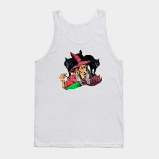 Terrible witch with demonic black cats Tank Top